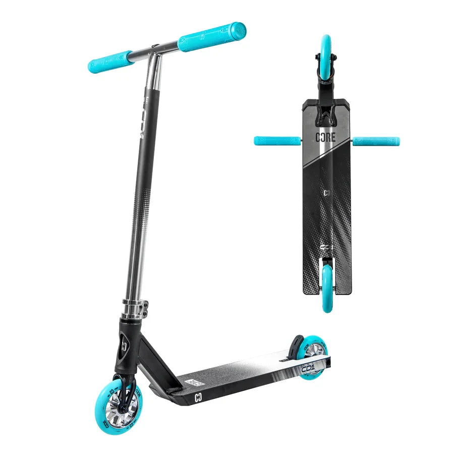 CORE CD1 Complete Stunt Scooter, Chrome/Teal Complete Scooters CORE 