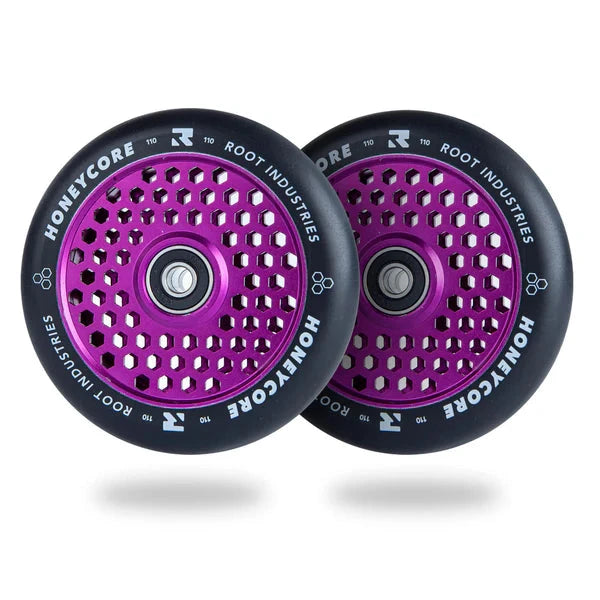 Root Industries HoneyCore 110mm Wheels - Black/Purple Scooter Wheels Root Industries 
