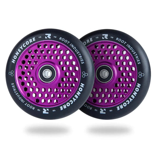 Root Industries HoneyCore 110mm Wheels - Black/Purple Scooter Wheels Root Industries 