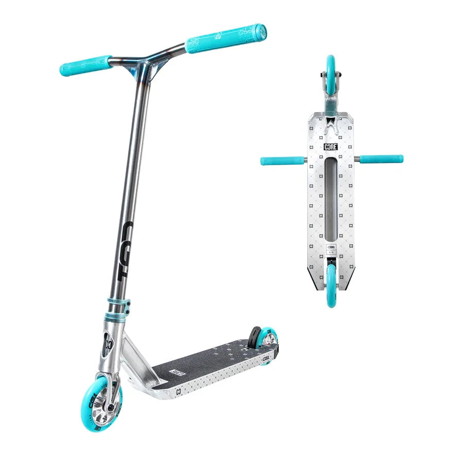 CORE CG1 Complete Stunt Scooter, Raw/Teal Complete Scooters CORE 