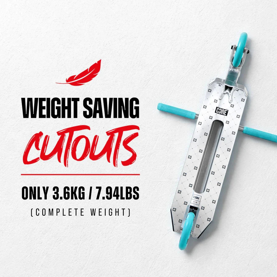 CORE CG1 Complete Stunt Scooter, Raw/Teal Complete Scooters CORE 