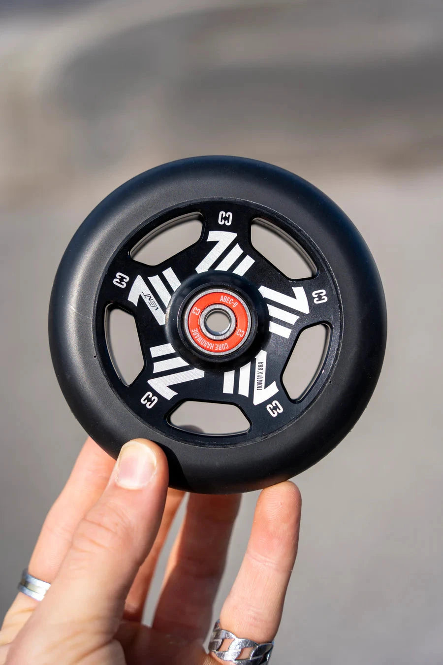 CORE Vent Hollow Scooter Wheel 110mm – Black Scooter Wheels CORE 
