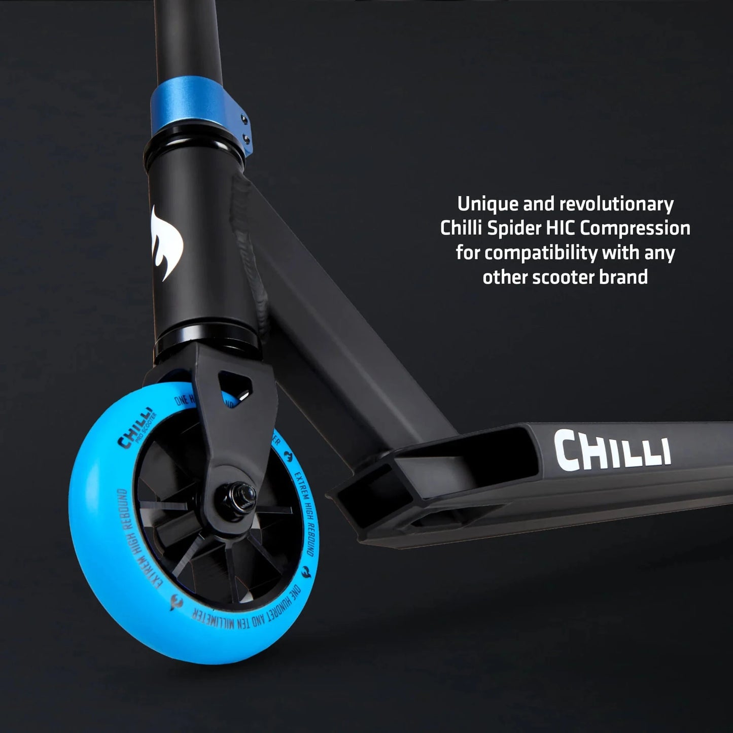 Chilli Base Complete Stunt Scooter, Black/Blue Complete Scooters Chilli 