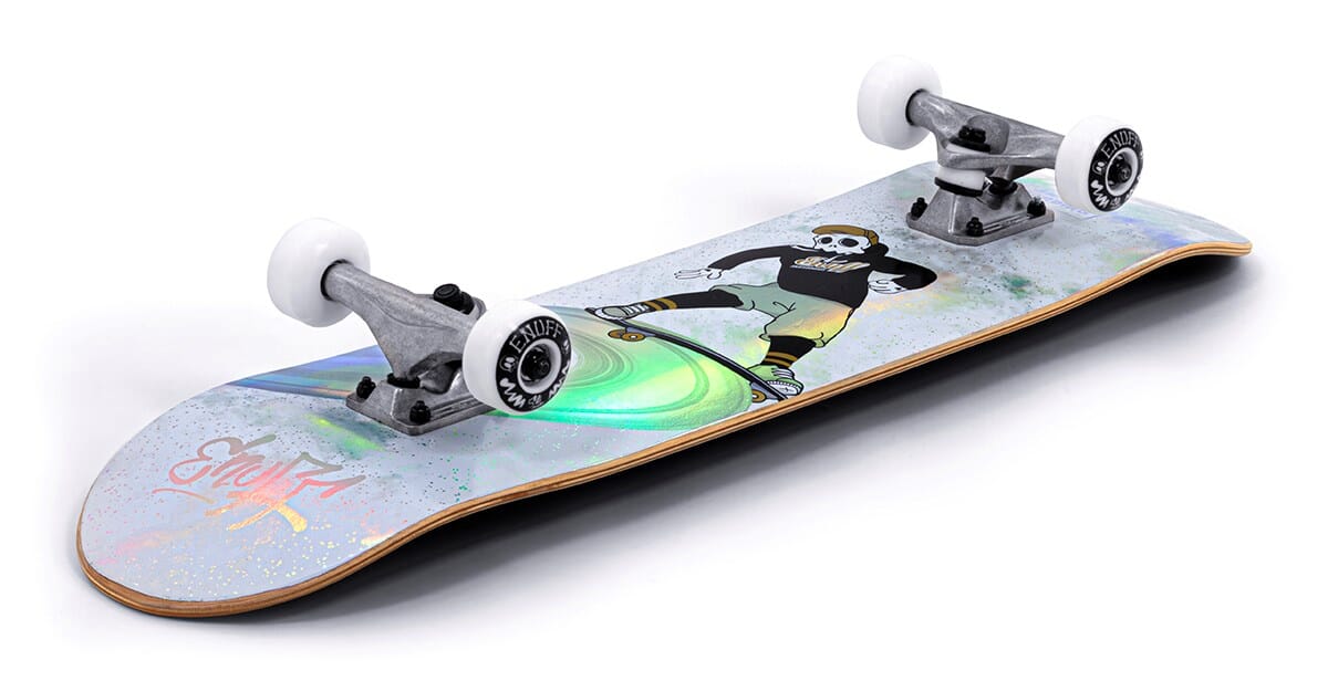 Enuff Skully Hologram Complete Skateboard, White Complete Skateboards Enuff 