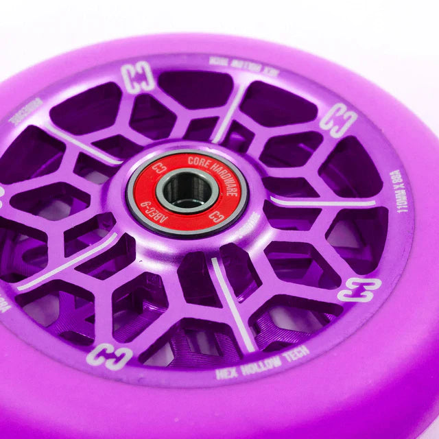 CORE Hex Hollow Stunt Scooter Wheel 110mm – Purple Scooter Wheels CORE 