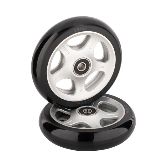 Drone Luxe 3 Dual-Core Feather-Light Scooter Wheel 110mm, Silver Scooter Wheels Drone 