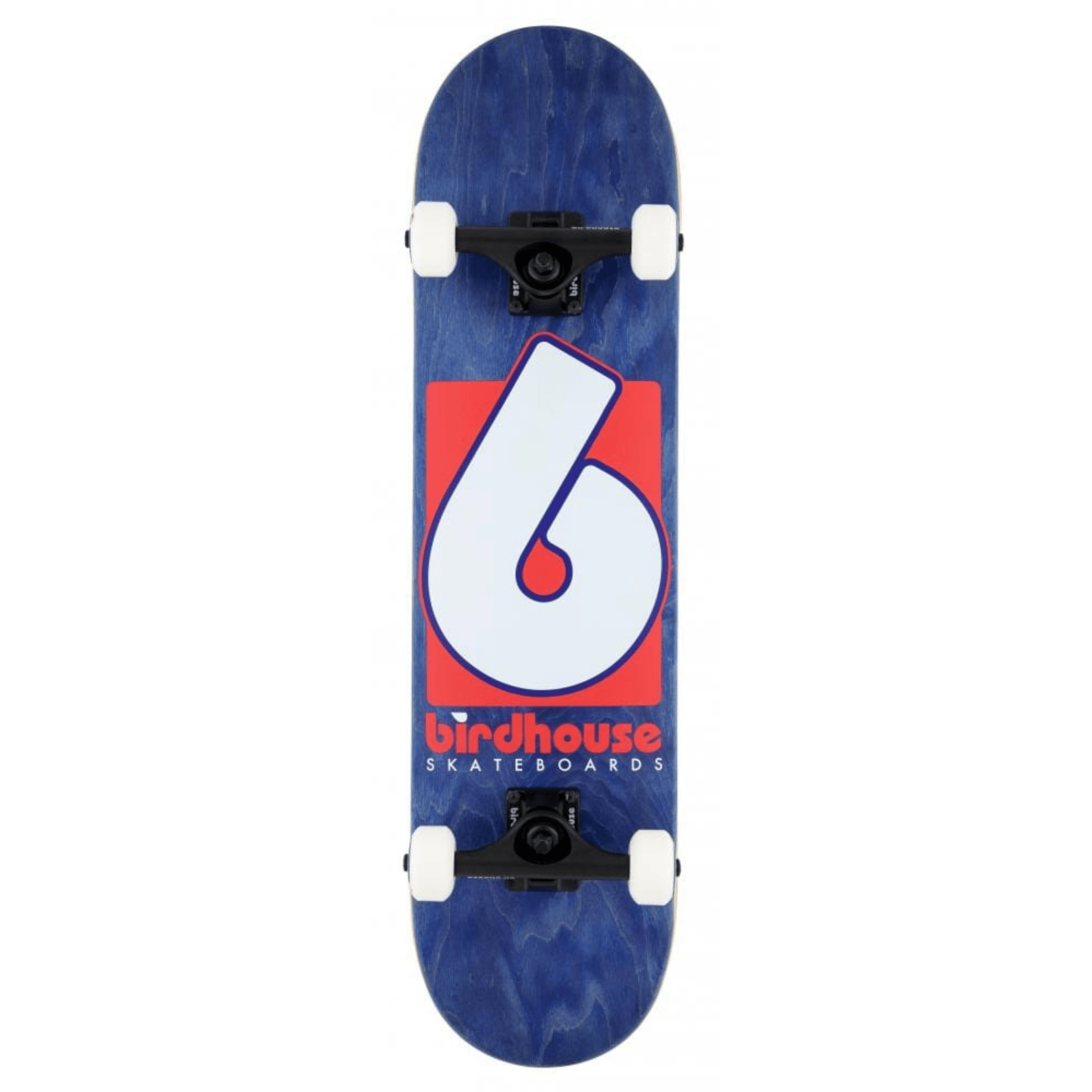 Birdhouse Stage 3 B Logo Complete Skateboard 7.75", Navy/Red Complete Skateboards Birdhouse 