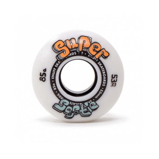 Enuff Super Softie Skateboard Wheels, White 53mm Skateboard Wheels Enuff 