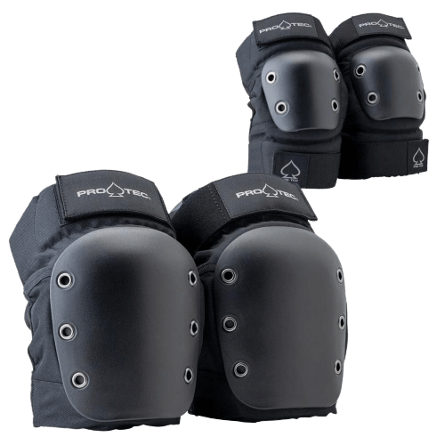 Pro-Tec Street Knee/Elbow Pad Set Open Back, Black Protection Pro Tec M 