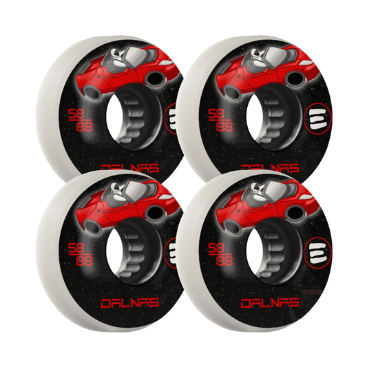 Eulogy Jeff Dalnas Rocket Man Aggressive Skate Wheels, Retro (4-Pack) - 58mm/88a Aggressive Skates Undercover 