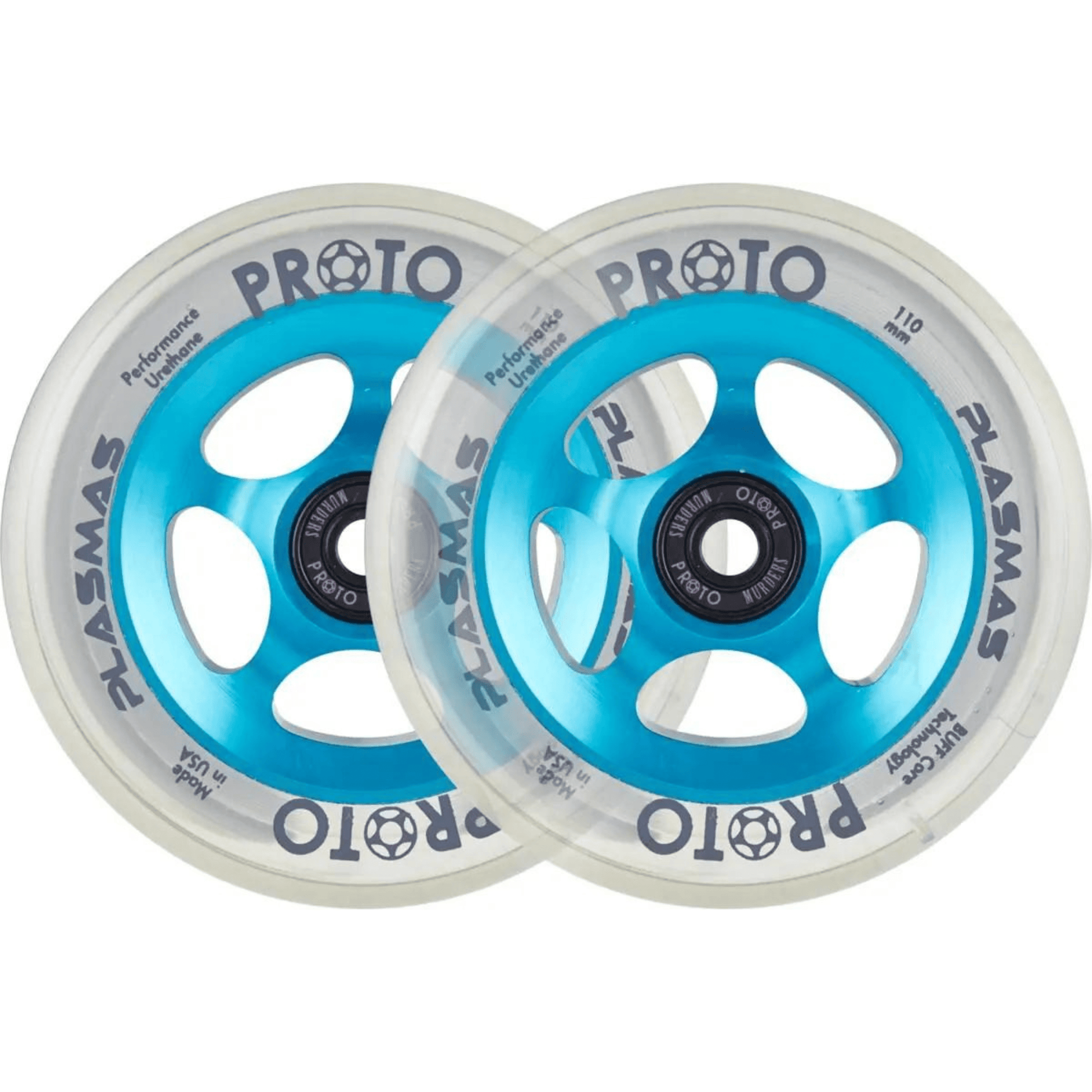 Proto Plasmas 110mm Pro Scooter Wheels, Electric Blue Scooter Wheels Proto 