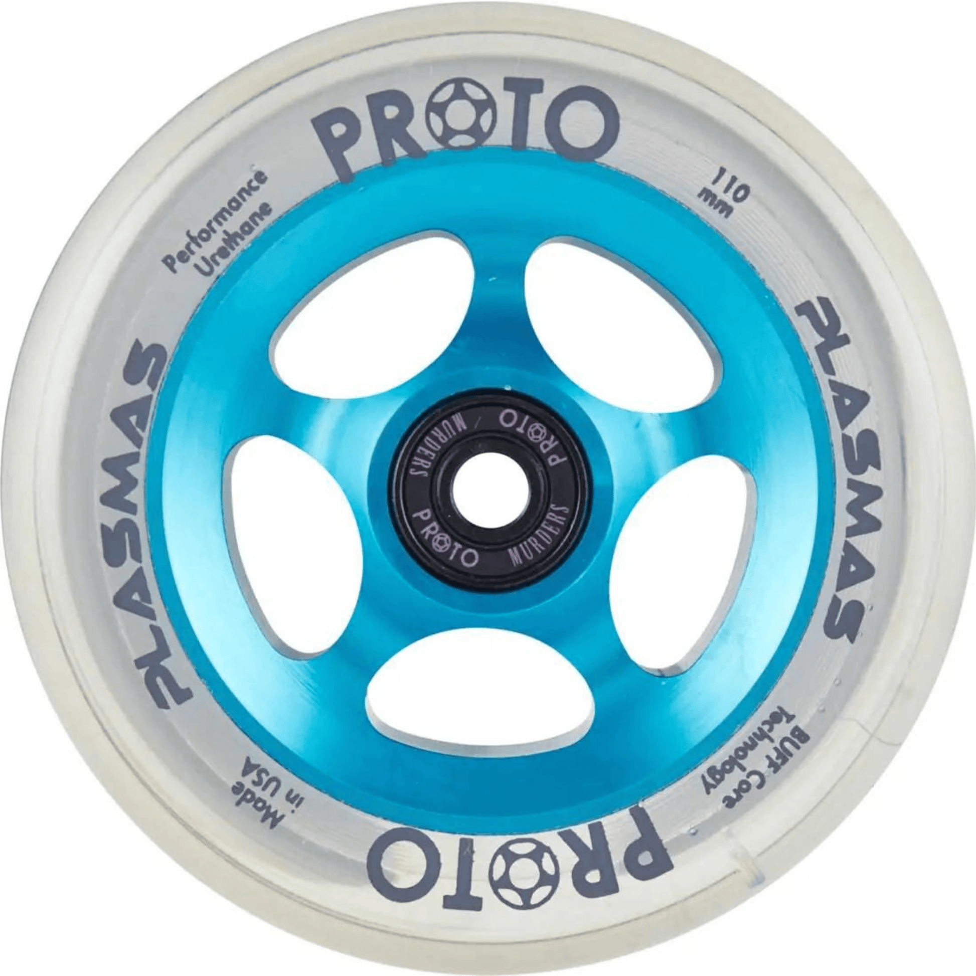 Proto Plasmas 110mm Pro Scooter Wheels, Electric Blue Scooter Wheels Proto 