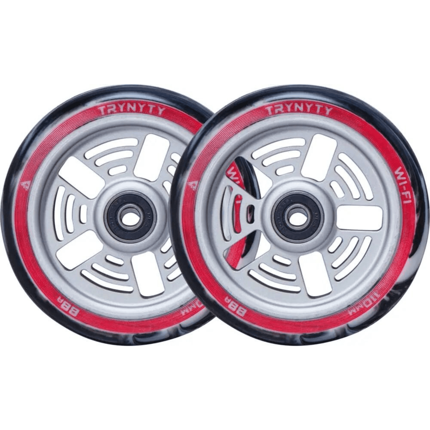 Trynyty Wi-Fi 110mm Pro Scooter Wheels, Silver Scooter Wheels trynyty 