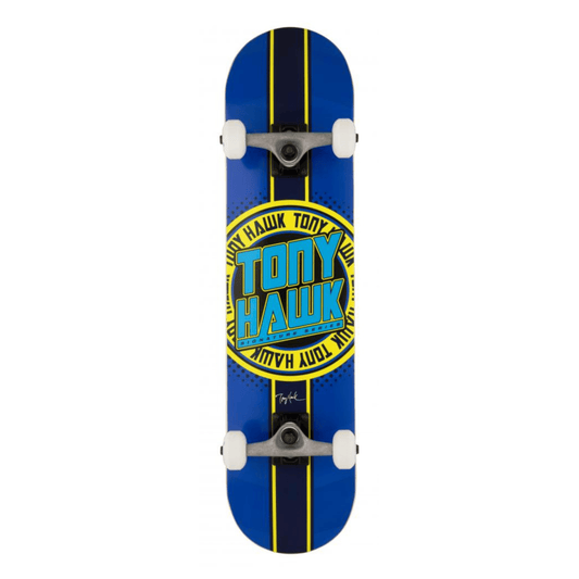 Tony Hawk SS 180+ Badge Logo Complete Skateboard 7.5", Blue/Yellow Complete Skateboards Tony Hawk 