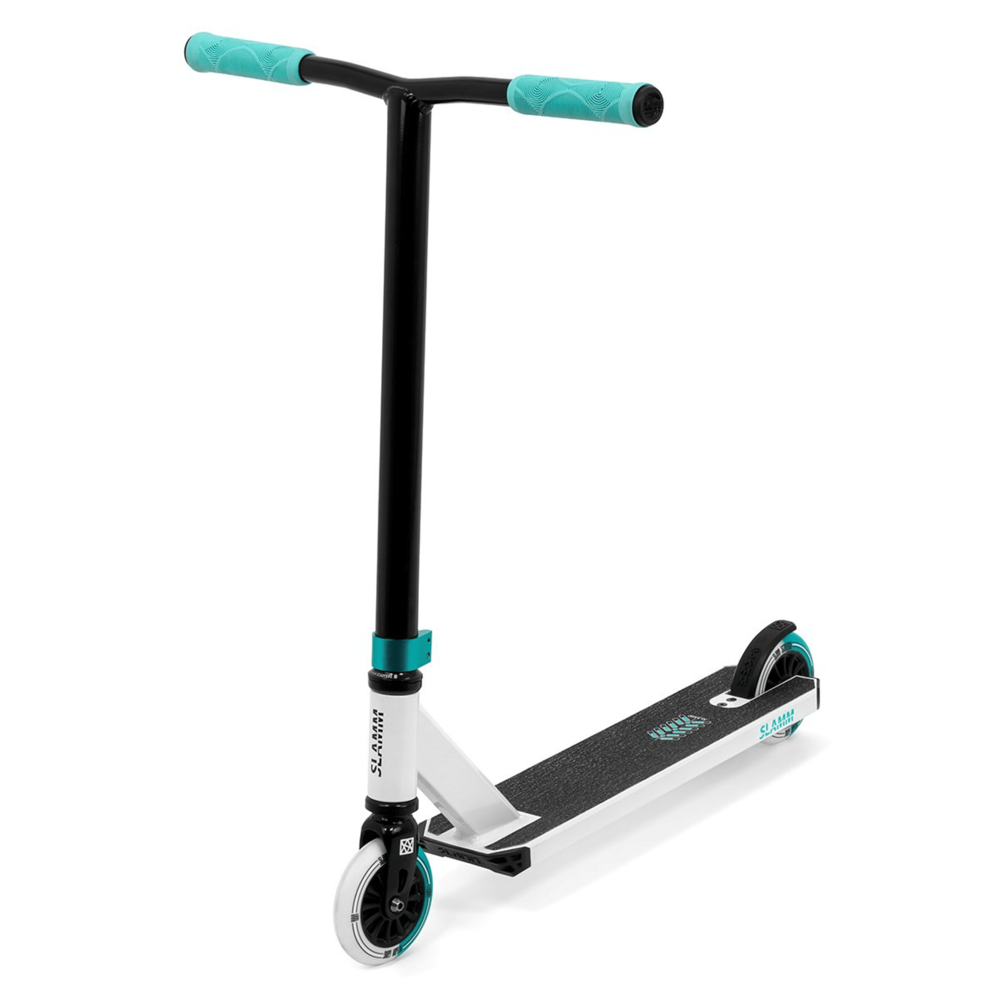 Slamm Classic Mini Pro Stunt Scooter, White/Mint Complete Scooters Slamm Scooters 