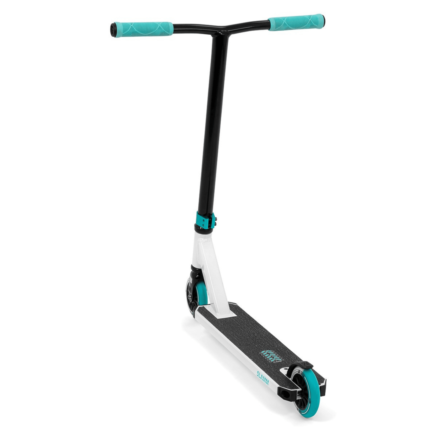 Slamm Classic Mini Pro Stunt Scooter, White/Mint Complete Scooters Slamm Scooters 