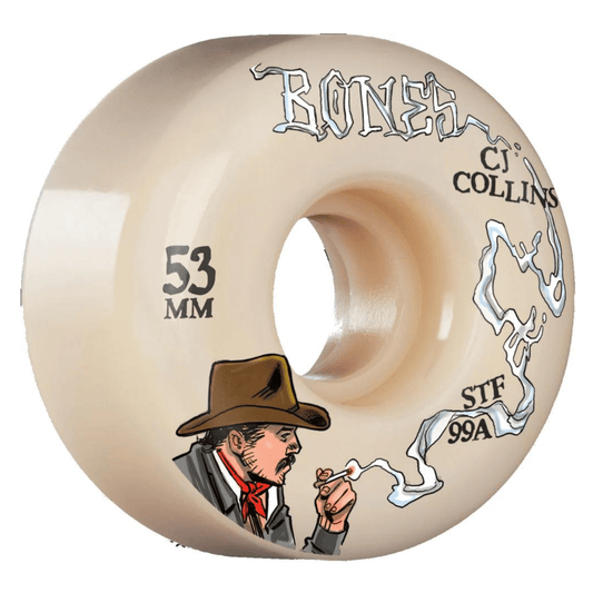 Bones STF Collins Cowboy Up 99A V2 Skateboard Wheels, 52mm Skateboard Wheels Bones 