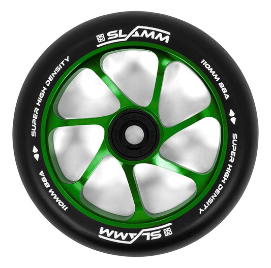 Slamm Team Scooter Wheel 110mm, Black/Green Slamm Scooters 