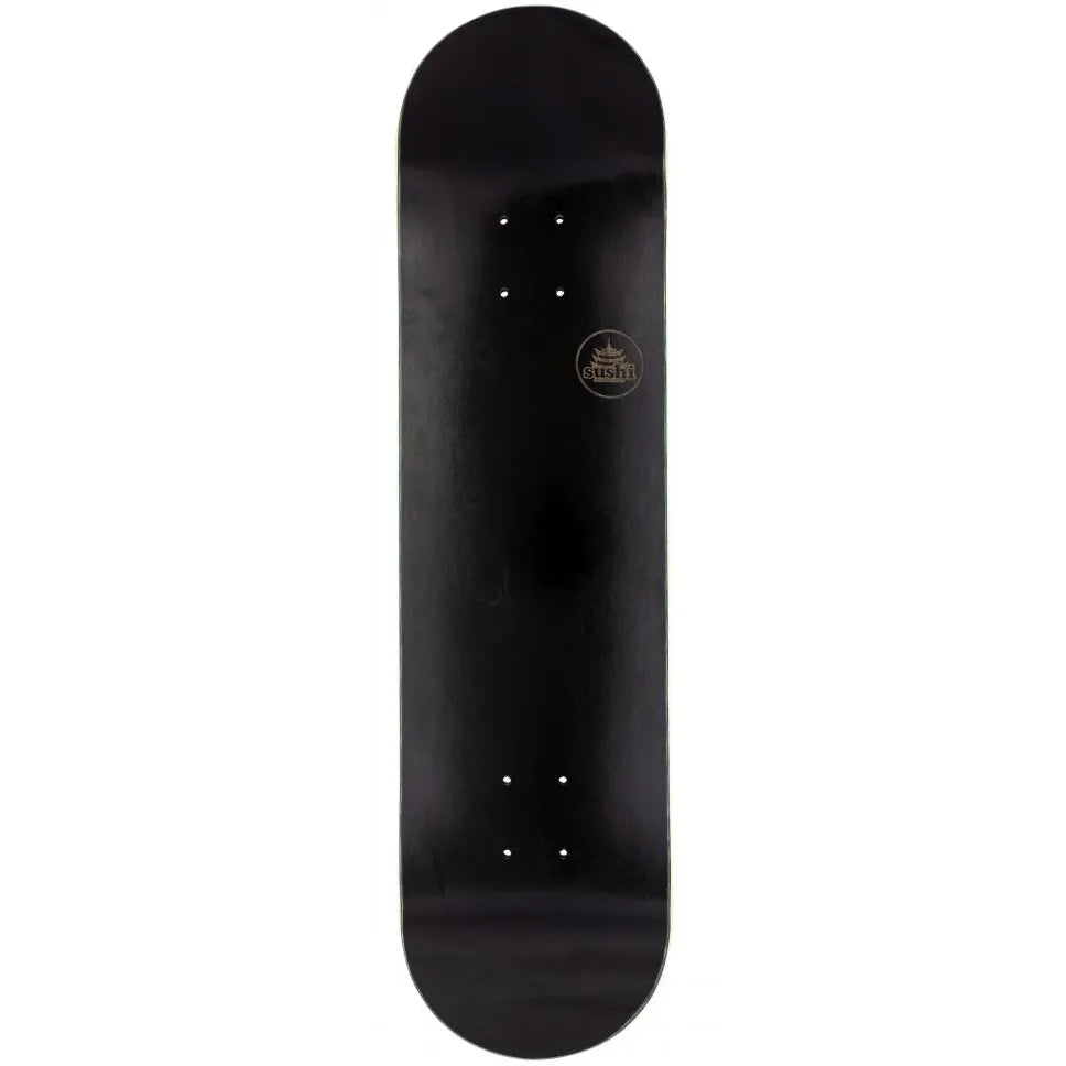 Sushi Pagoda Stamp Black Skateboard Deck, 8" Skateboard Deck Sushi 