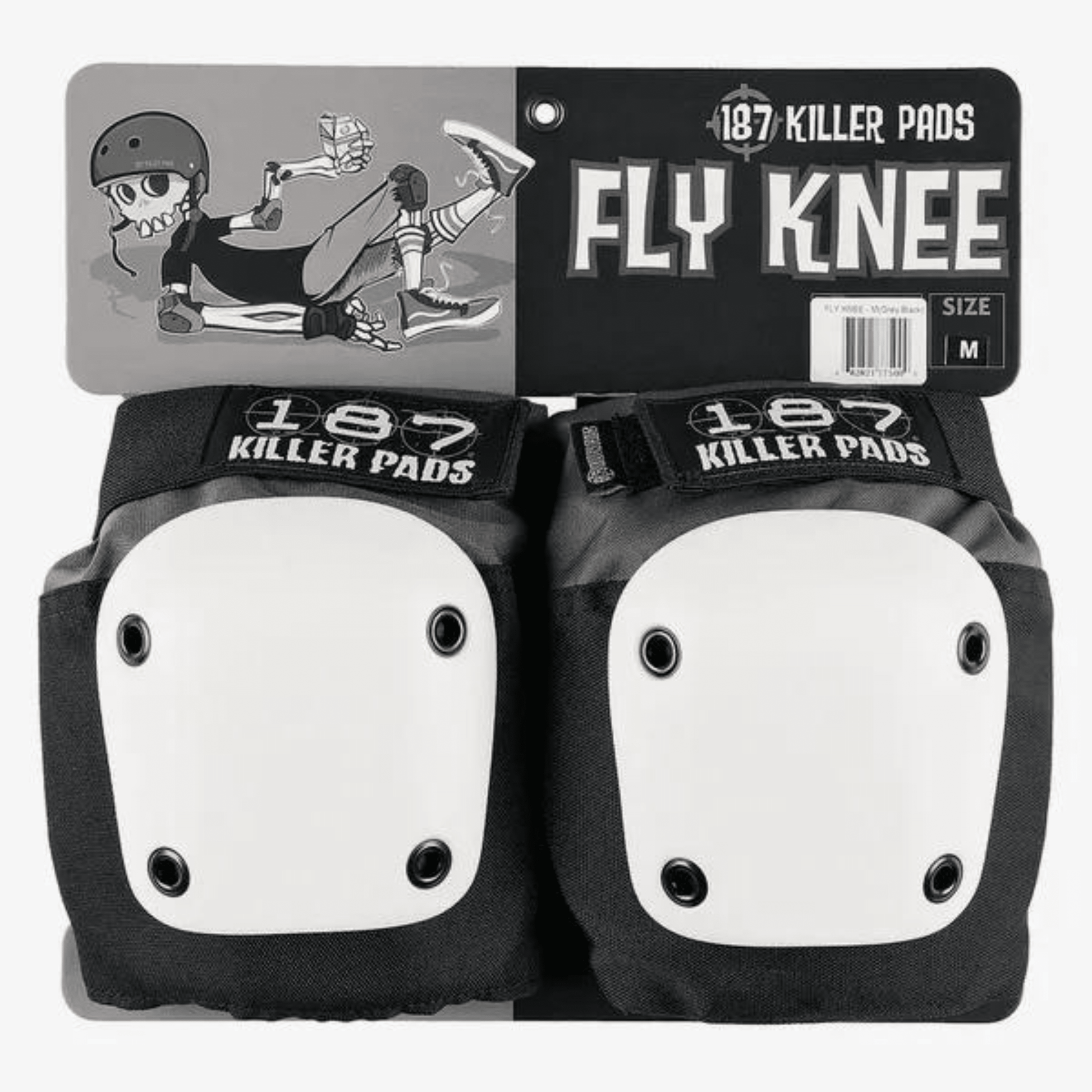 187 Killer Pads Fly Knee Pads, Grey/Black/White Protection 187 