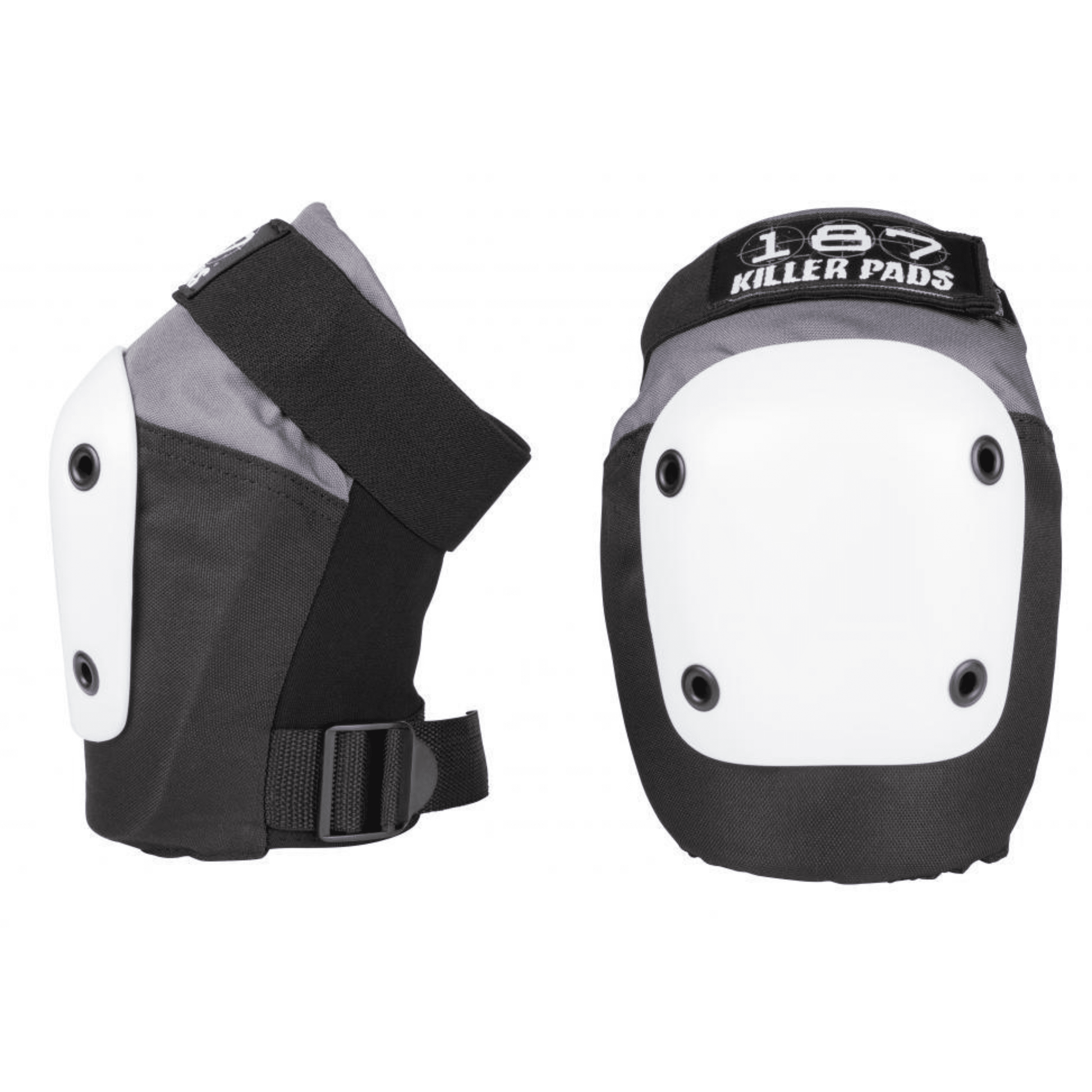 187 Killer Pads Fly Knee Pads, Grey/Black/White Protection 187 X-Small 