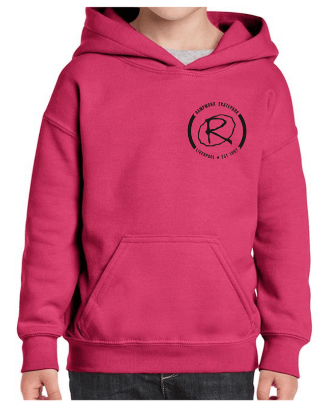 Rampworx Skatepark Crest Youth Pullover Hoodie, Pink Clothing Rampworx XS Youth 