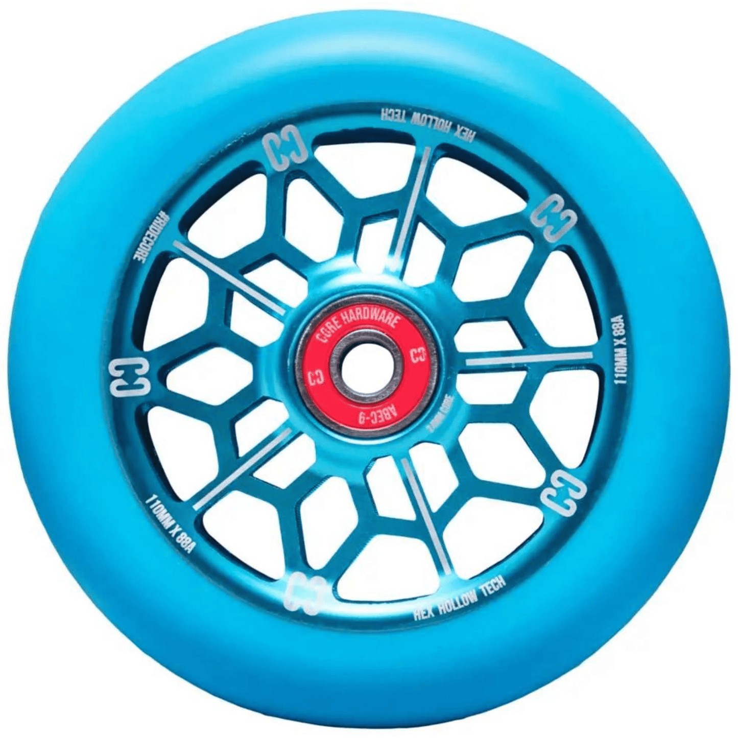 CORE Hex Hollow Scooter Wheel 110mm – Mint Blue Scooter Wheels CORE 