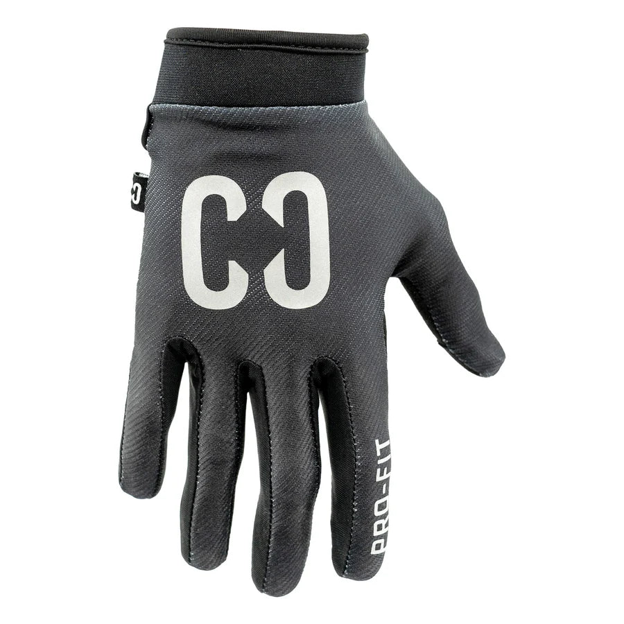CORE Pro-Fit Velcro Gloves, Reflective Black