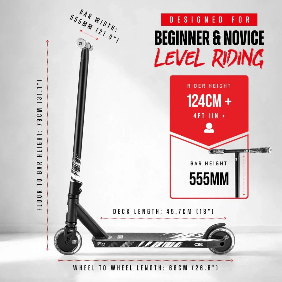 CORE CB1 Beginner Stunt Scooter - Black Complete Scooters CORE 