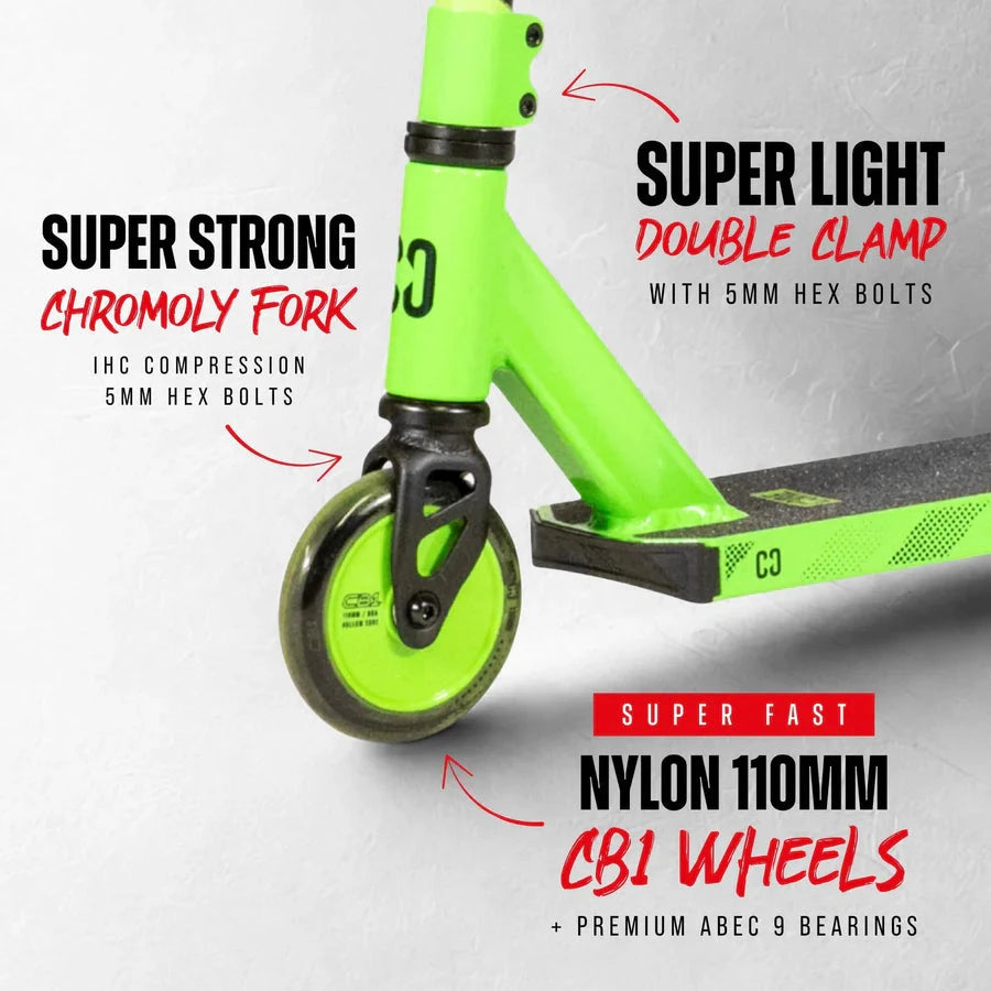 CORE CB1 Beginner Stunt Scooter - Black/Green Complete Scooters CORE 