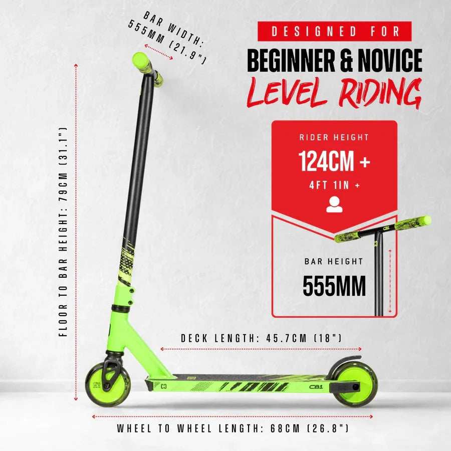 CORE CB1 Beginner Stunt Scooter - Black/Green Complete Scooters CORE 