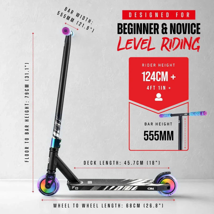 CORE CB1 Beginner Stunt Scooter - Black/Neo Complete Scooters CORE 