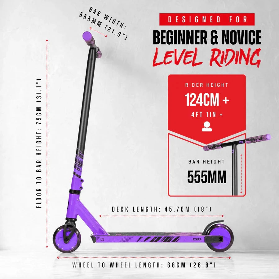 CORE CB1 Beginner Stunt Scooter - Black/Purple Complete Scooters CORE 