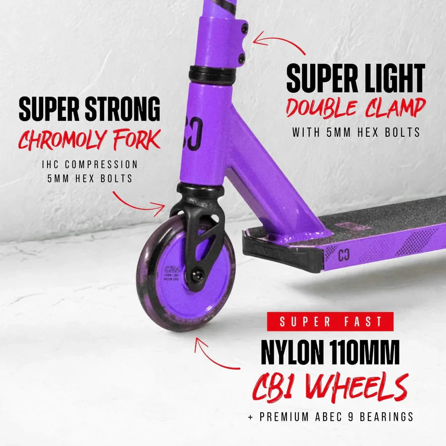CORE CB1 Beginner Stunt Scooter - Black/Purple Complete Scooters CORE 