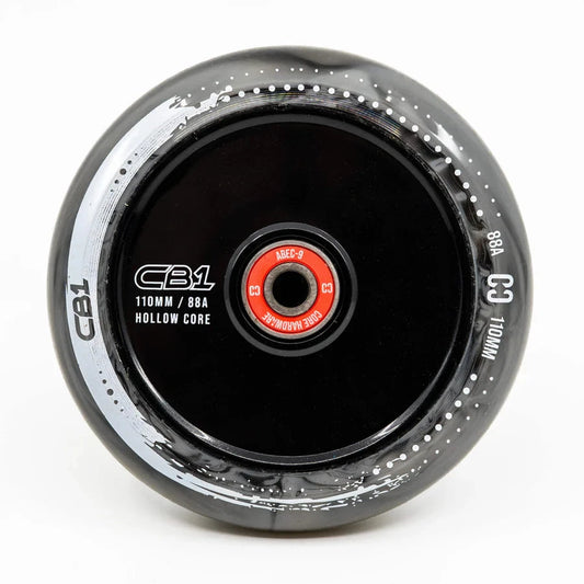 CORE CB1 Nylon Hollow Core Scooter Wheel 110mm - Black/White Scooter Wheels CORE 