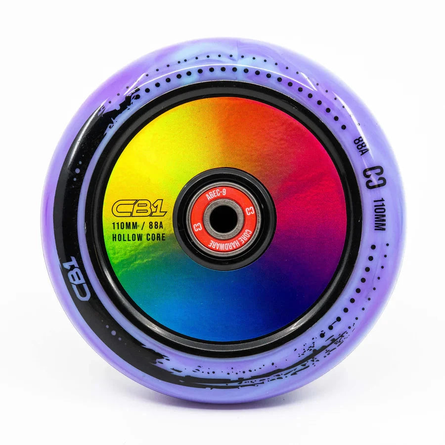 CORE CB1 Nylon Hollow Core Scooter Wheel 110mm - Black/Neo Scooter Wheels CORE 