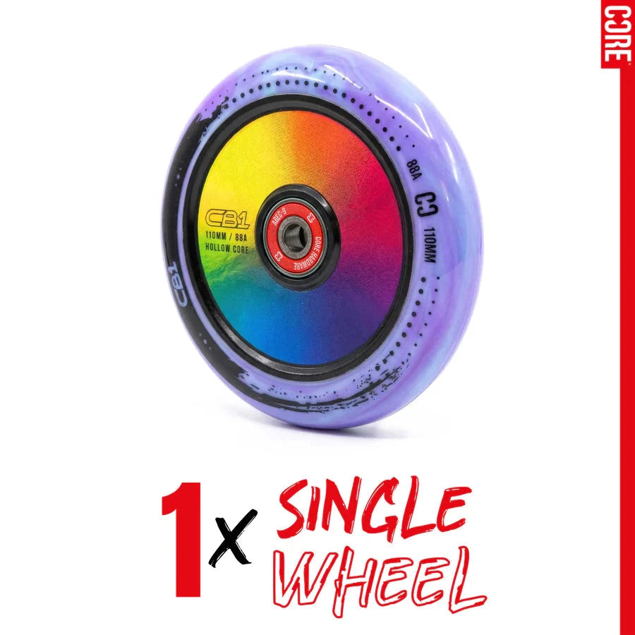 CORE CB1 Nylon Hollow Core Scooter Wheel 110mm - Black/Neo Scooter Wheels CORE 