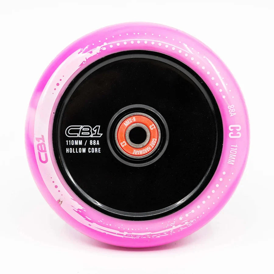 CORE CB1 Nylon Hollow Core Scooter Wheel 110mm - White/Pink Scooter Wheels CORE 