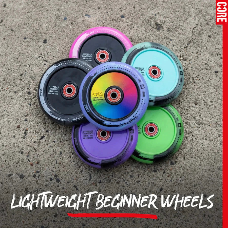 CORE CB1 Nylon Hollow Core Scooter Wheel 110mm - White/Pink Scooter Wheels CORE 