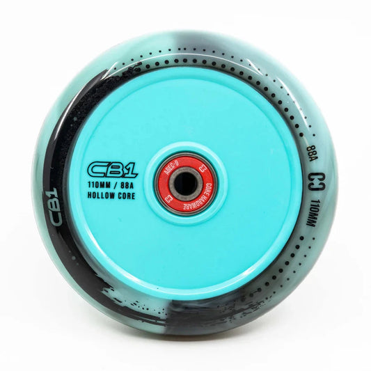 CORE CB1 Nylon Hollow Core Scooter Wheel 110mm - Black/Teal Scooter Wheels CORE 