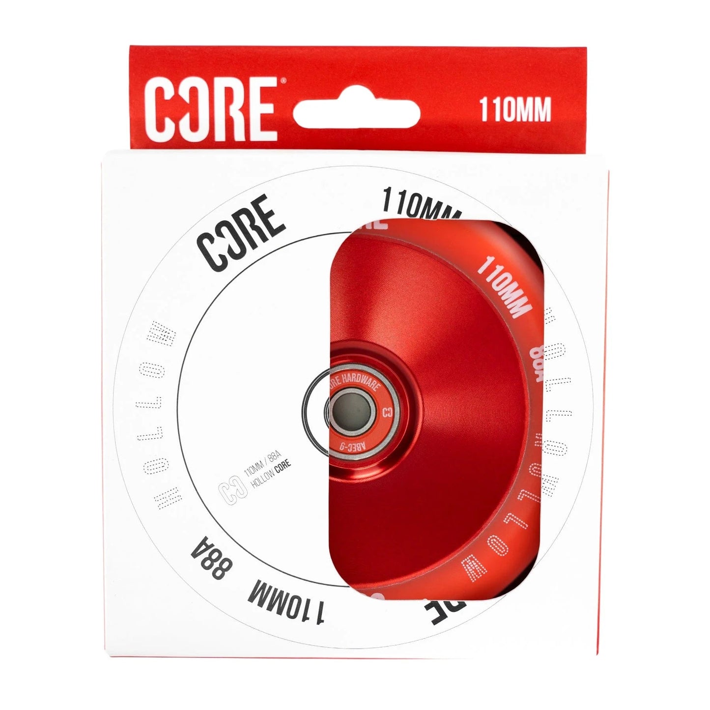 CORE Hollow Stunt Scooter Wheel V2 110mm - Red Scooter Wheels CORE 