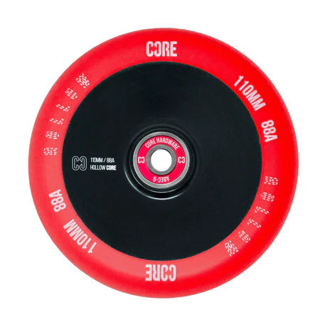 CORE Hollow Stunt Scooter Wheel V2 110mm - Red/Black Scooter Wheels CORE 