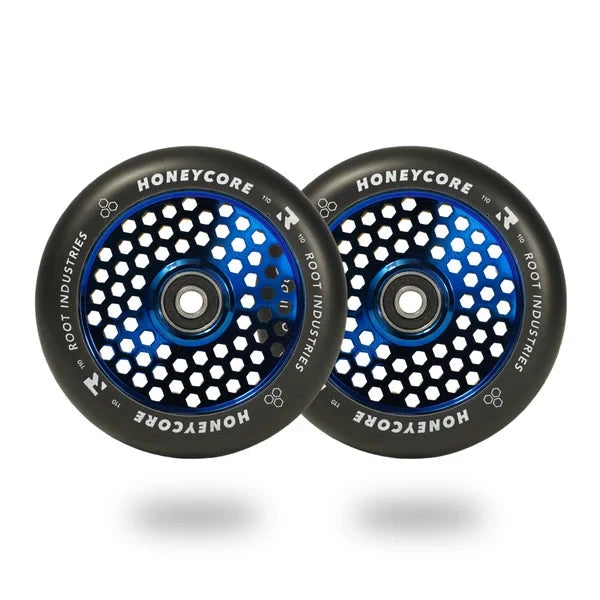 Root Industries HoneyCore 110mm Stunt Scooter Wheels - Black/Blu-Ray Scooter Wheels Root Industries 
