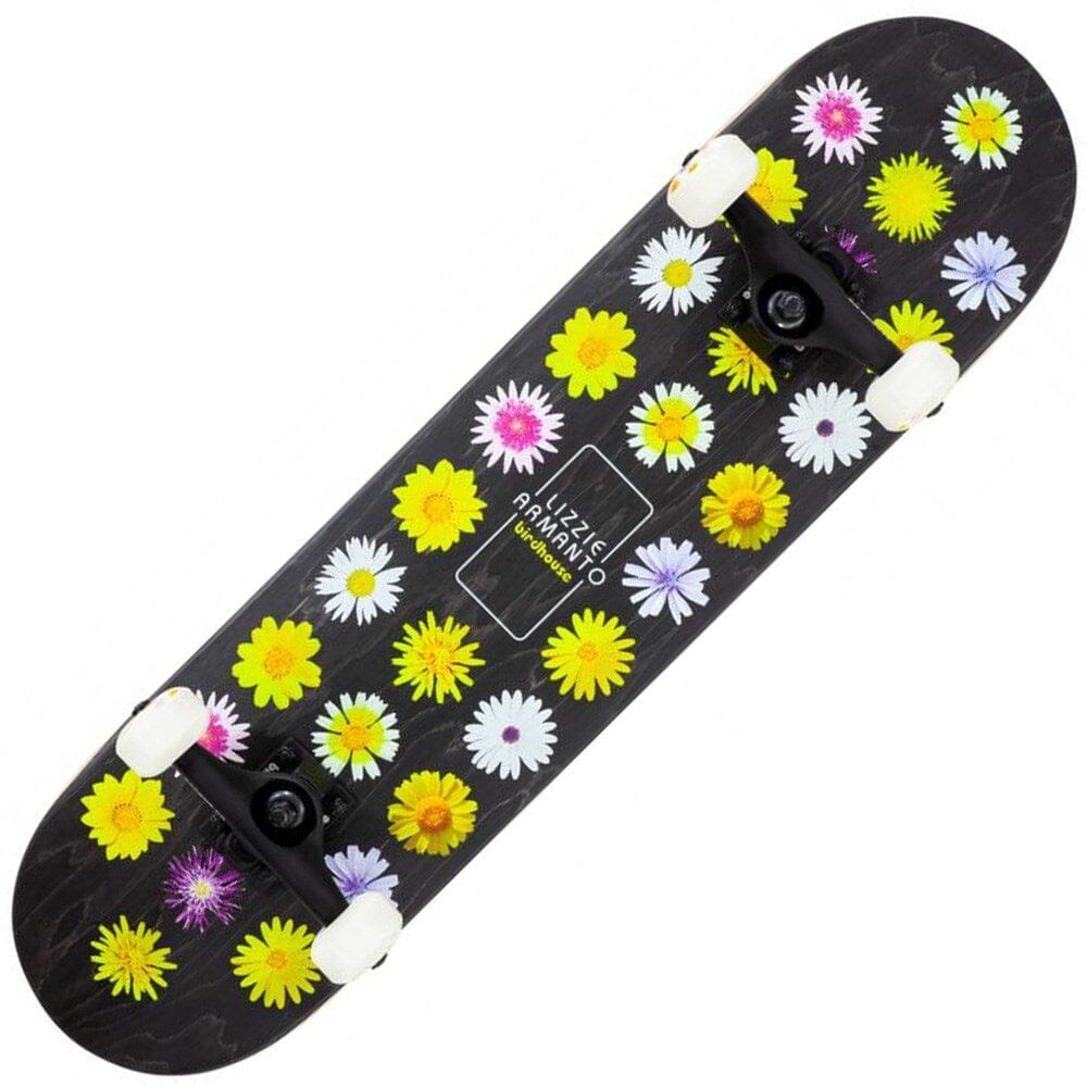 Birdhouse Lizzie Armanto Floral Complete Skateboard, 7.75″ Complete Skateboards Birdhouse 