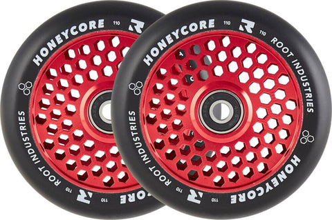 Root Honeycore Pro Scooter Wheels 110mm, Black/Red