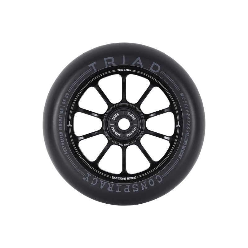 Triad Conspiracy Scooter Wheels 110mm (Pair), Ano Black Scooter Parts Triad 