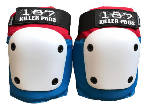 187 Killer Pads Fly Knee Pads, Red/White/Blue