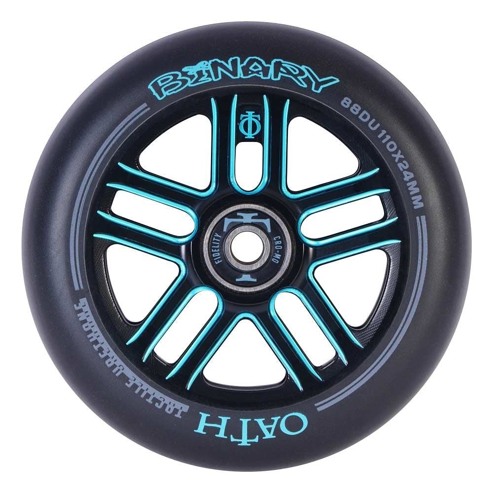 Oath Binary 110mm x 24mm Wheels Black/Blue Scooter Wheels Triad 