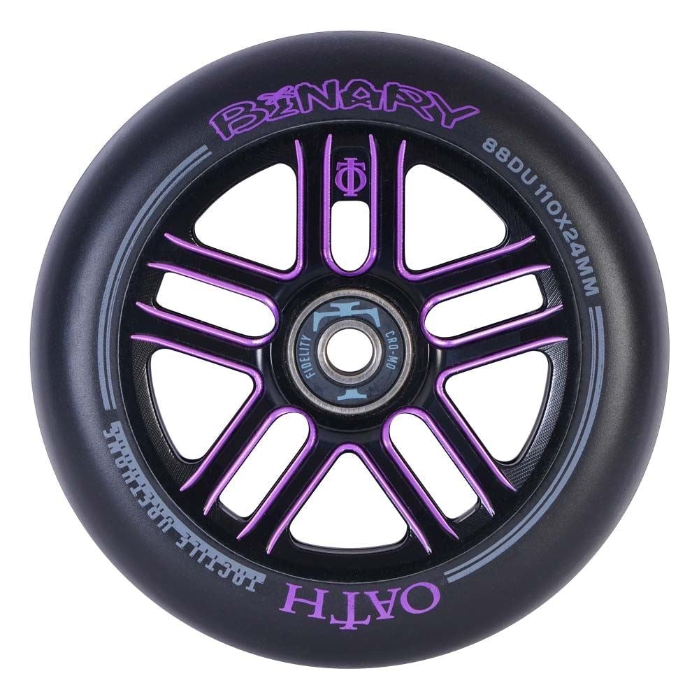 Oath Binary 110mm x 24mm Wheels Black/Purple Scooter Wheels Triad 