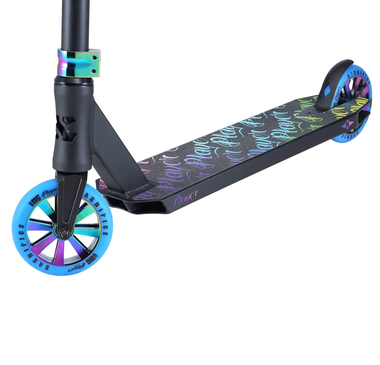 Sacrifice OG Player V2 Complete Stunt Scooter, Black/Neo Complete Scooters Sacrifice 